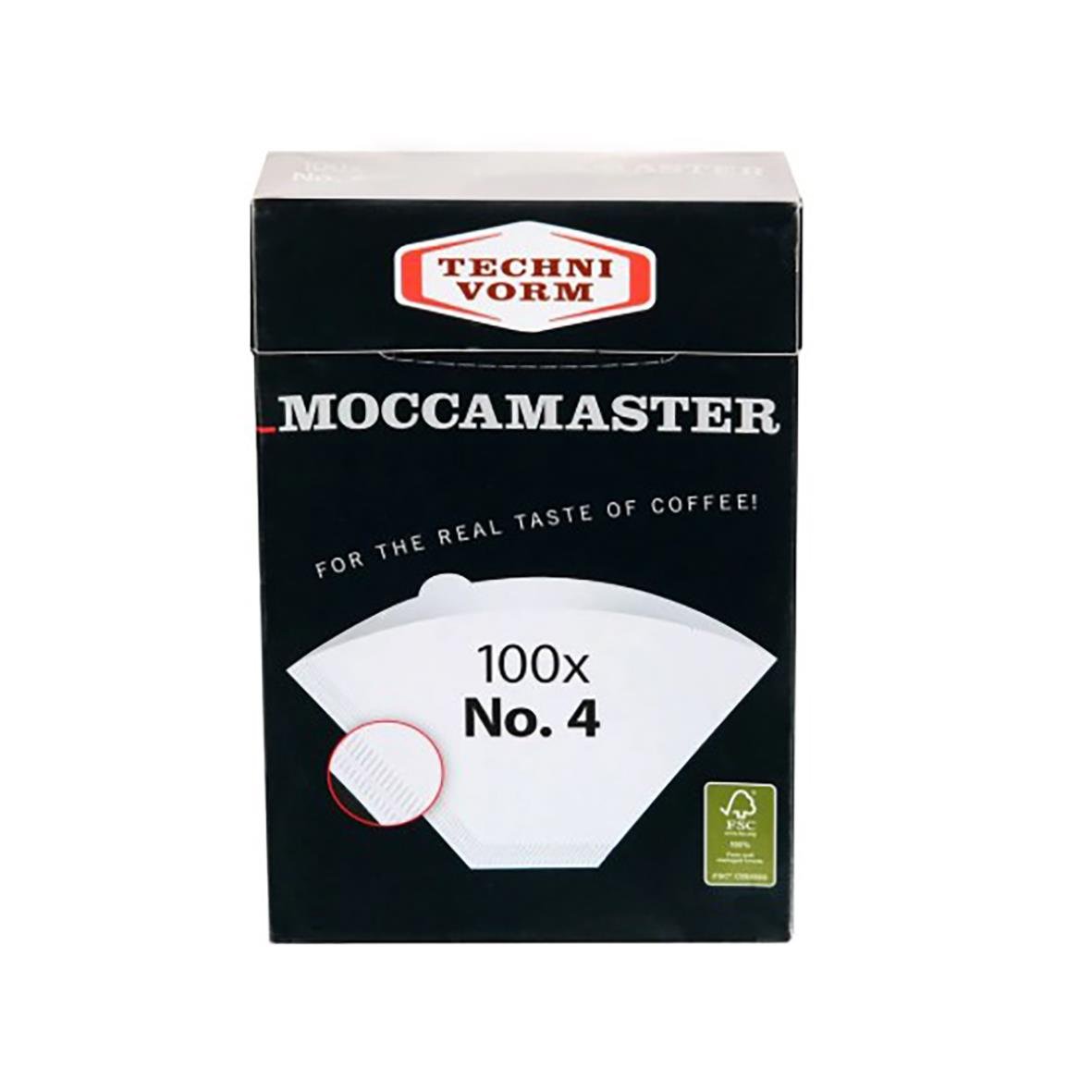 Kaffefilter för Moccamaster 1x4, vit, för 100 filter