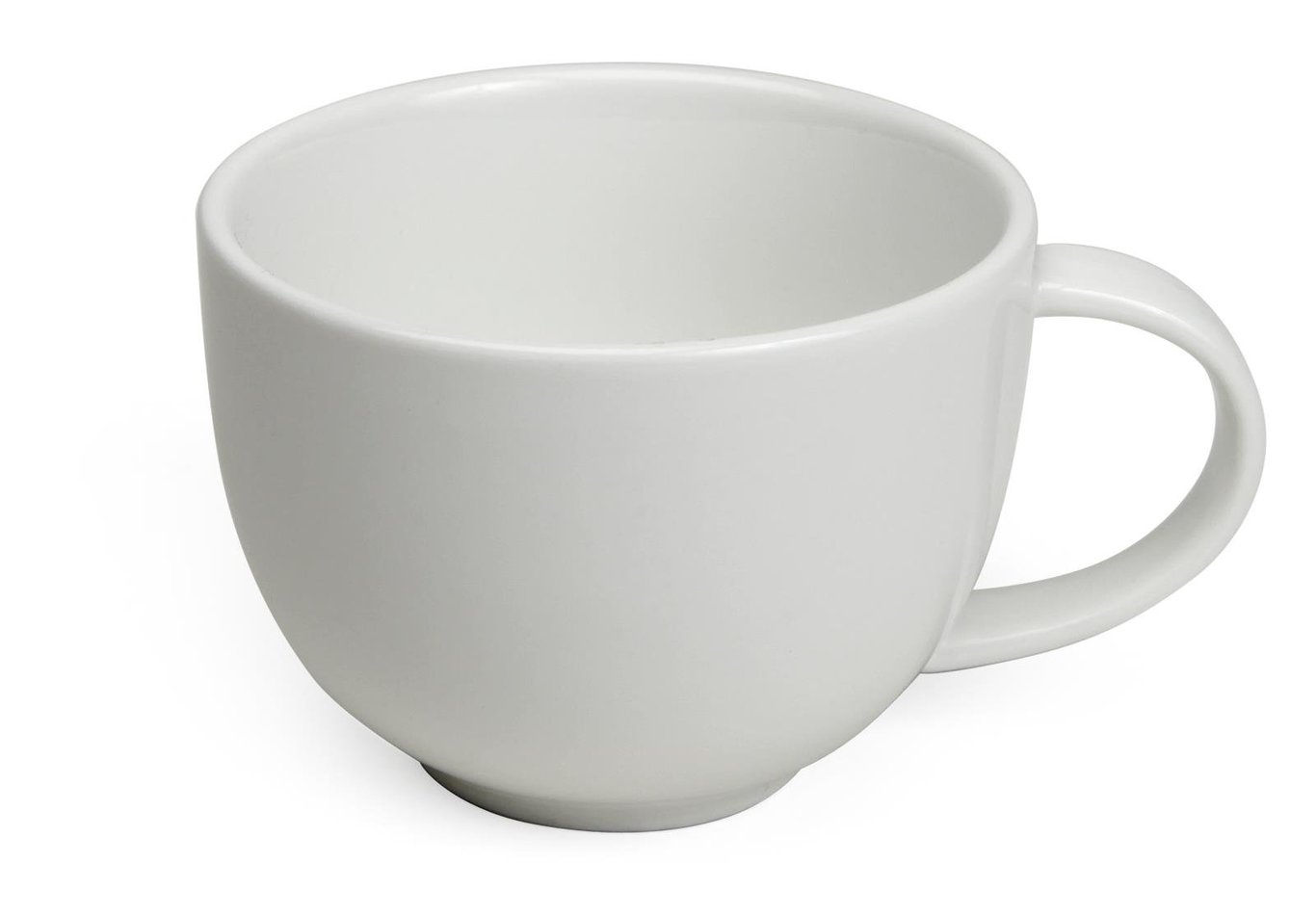 Vit kaffekopp Zeus 22cl med rund form och handtag