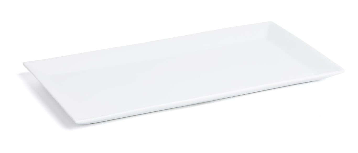Vit rektangulär tallrik Exxent Quadro Flat 40x20cm