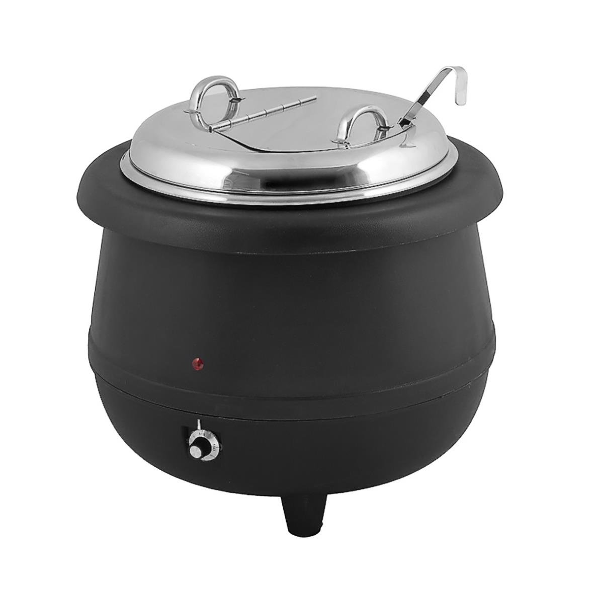 Elektrisk kittel med patina och 10L kapacitet, svart med metalllock och handtag