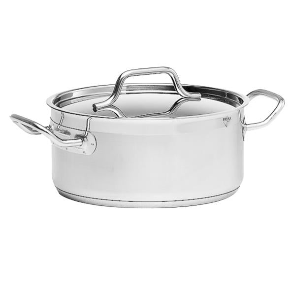 Kittel Patina låg med lock, diameter 24 cm, volym 4,5 liter, i rostfritt stål