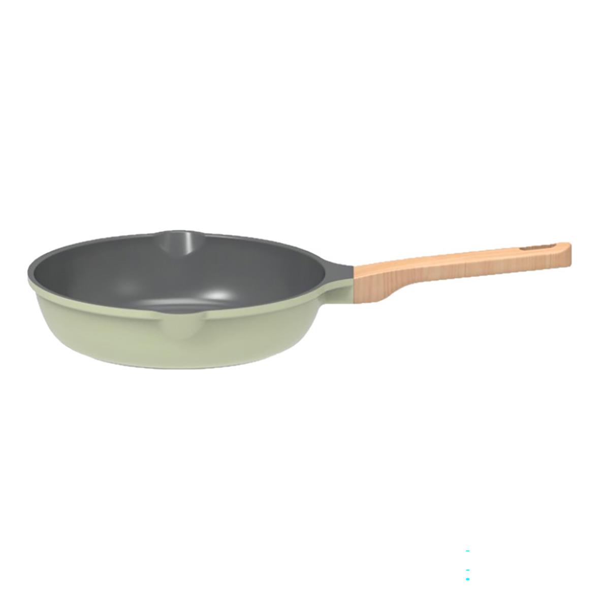 Grön stekpanna Ofelia med trähandtag, diameter 20 cm