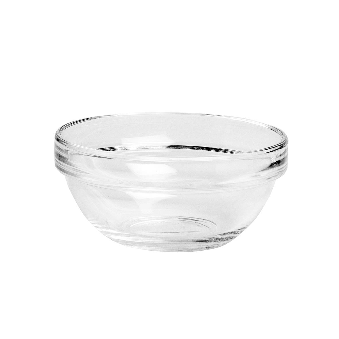 Stapbar glas skål på 10 cm i klar glas