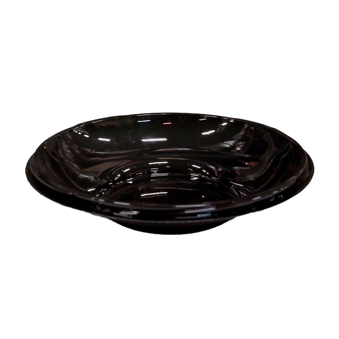 Svart skål i plast med svängd form för catering
