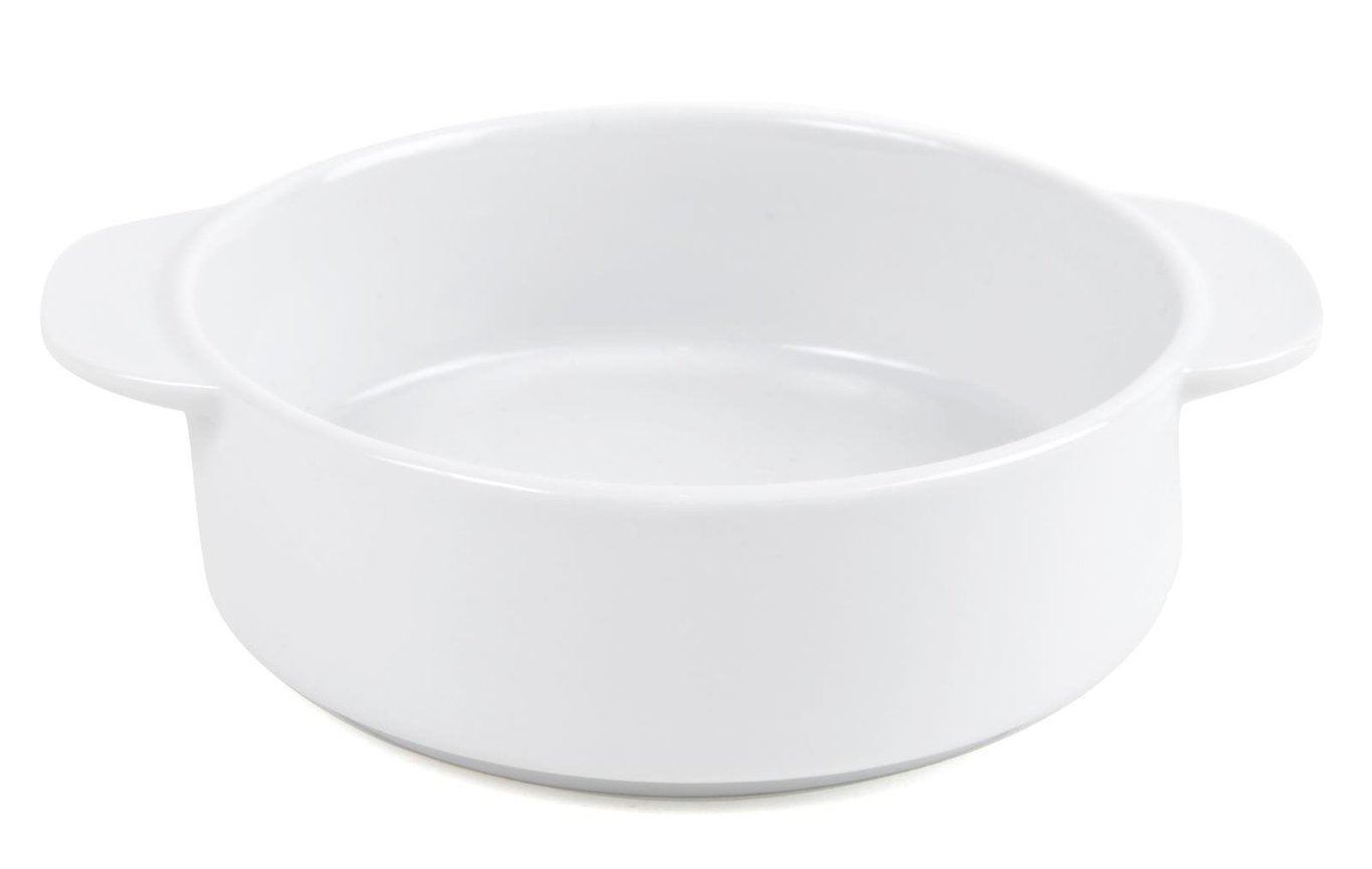 Vit ugnsform Ø15cm med handtag