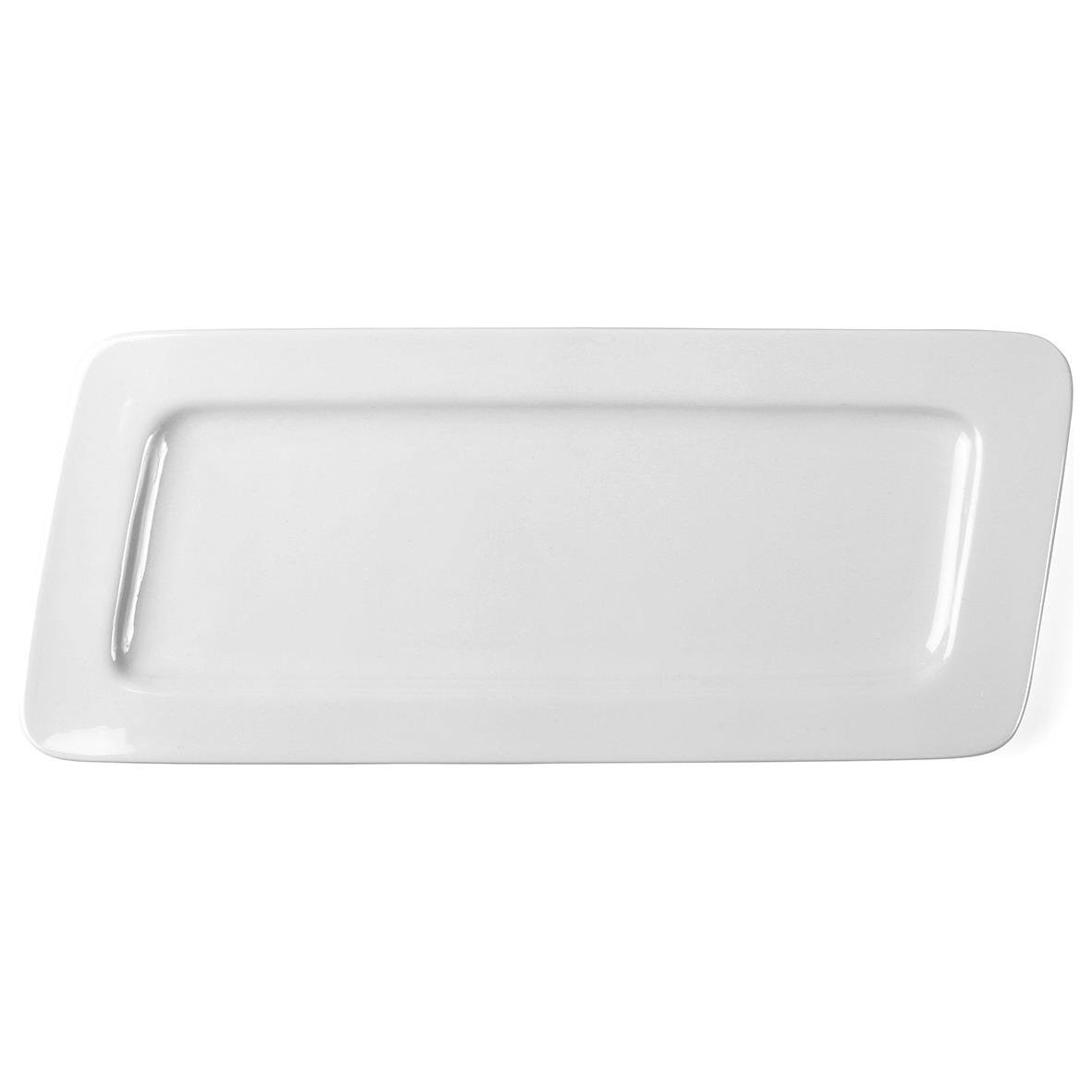 Rektangulär vit fat med måtten 31x13,5 cm