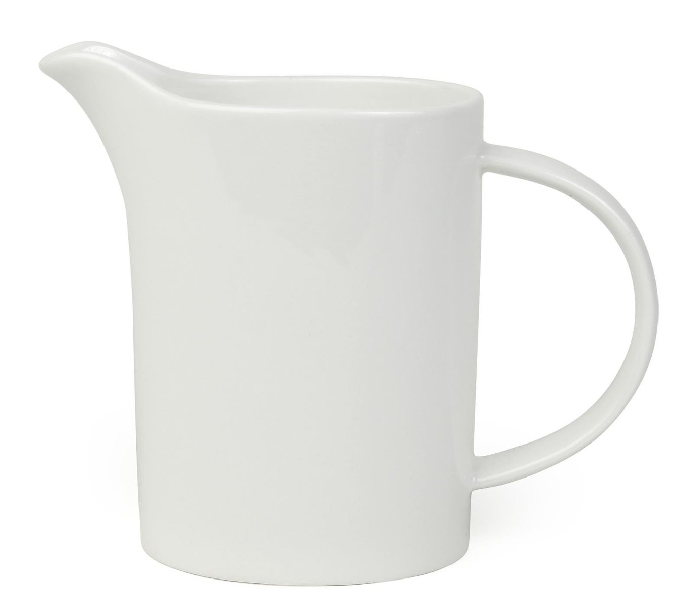 Vit gräddkanna på 14 cl med handtag och pip