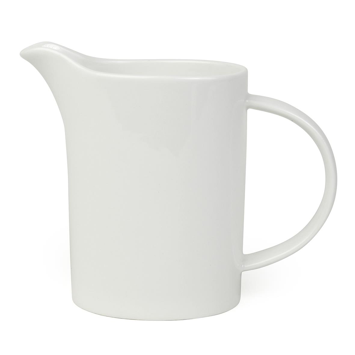 Vit gräddkanna på 14 cl med handtag och pip