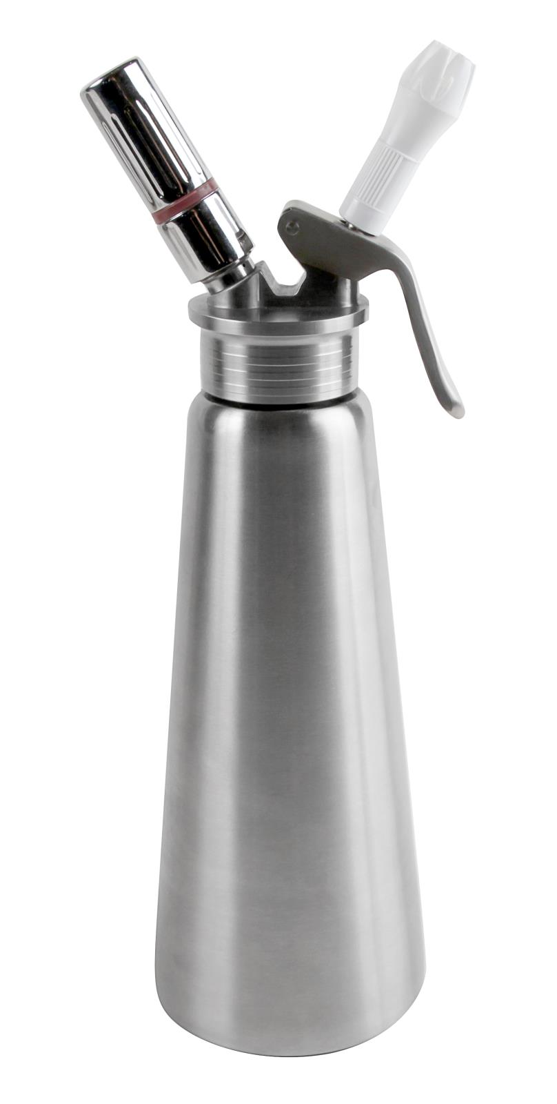 Stålgräddsifon med handpump och metallkropp