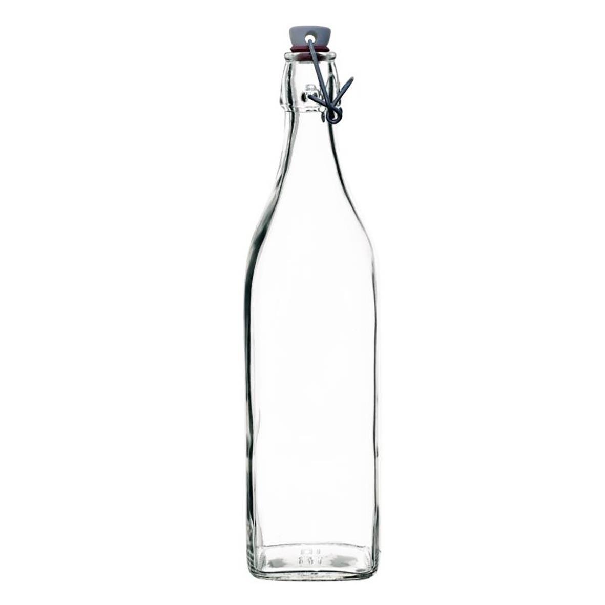 Glasflaska med patentkork och 1 liters volym