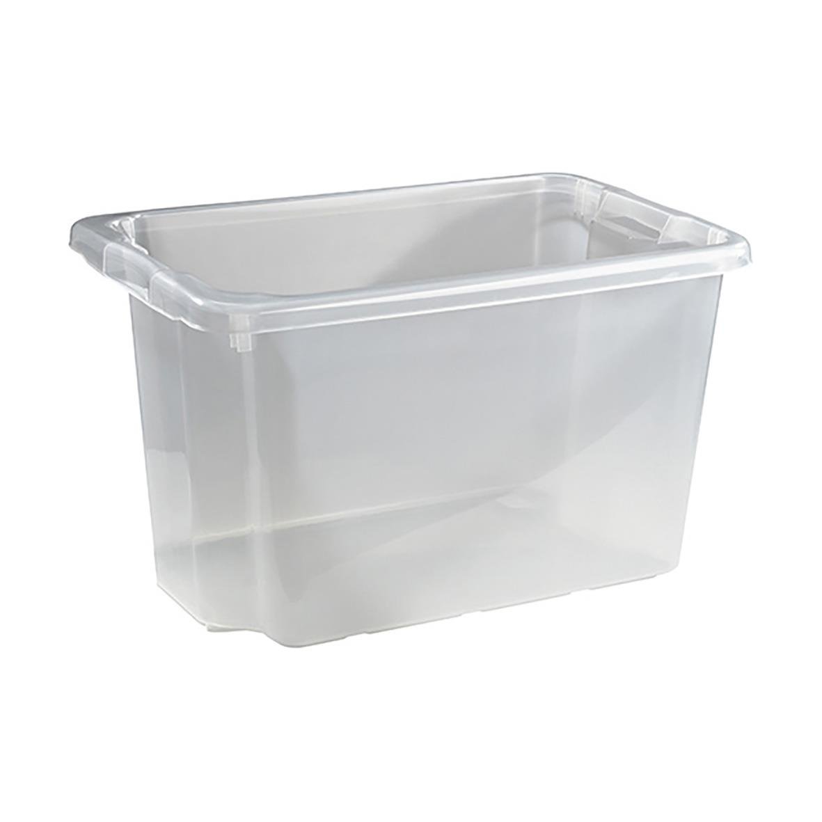 Transparent förvaringslåda Stabil 55L med måtten 600x400x350mm
