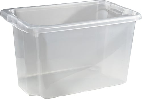 Transparent förvaringslåda Stabil 55L med måtten 600x400x350mm