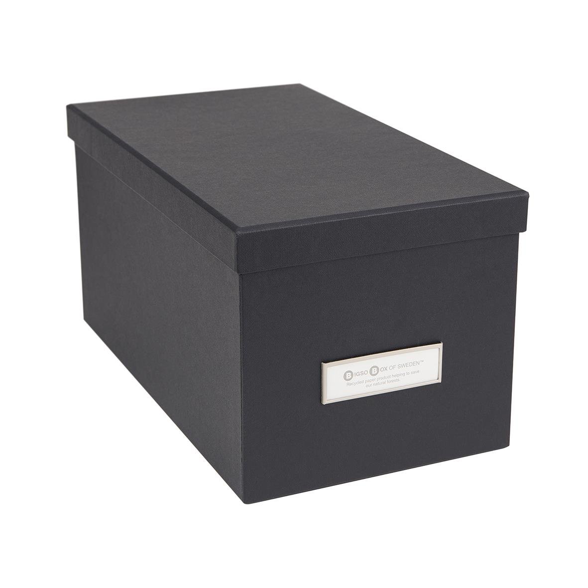 Svart förvaringslåda Bigso Silvia med lock