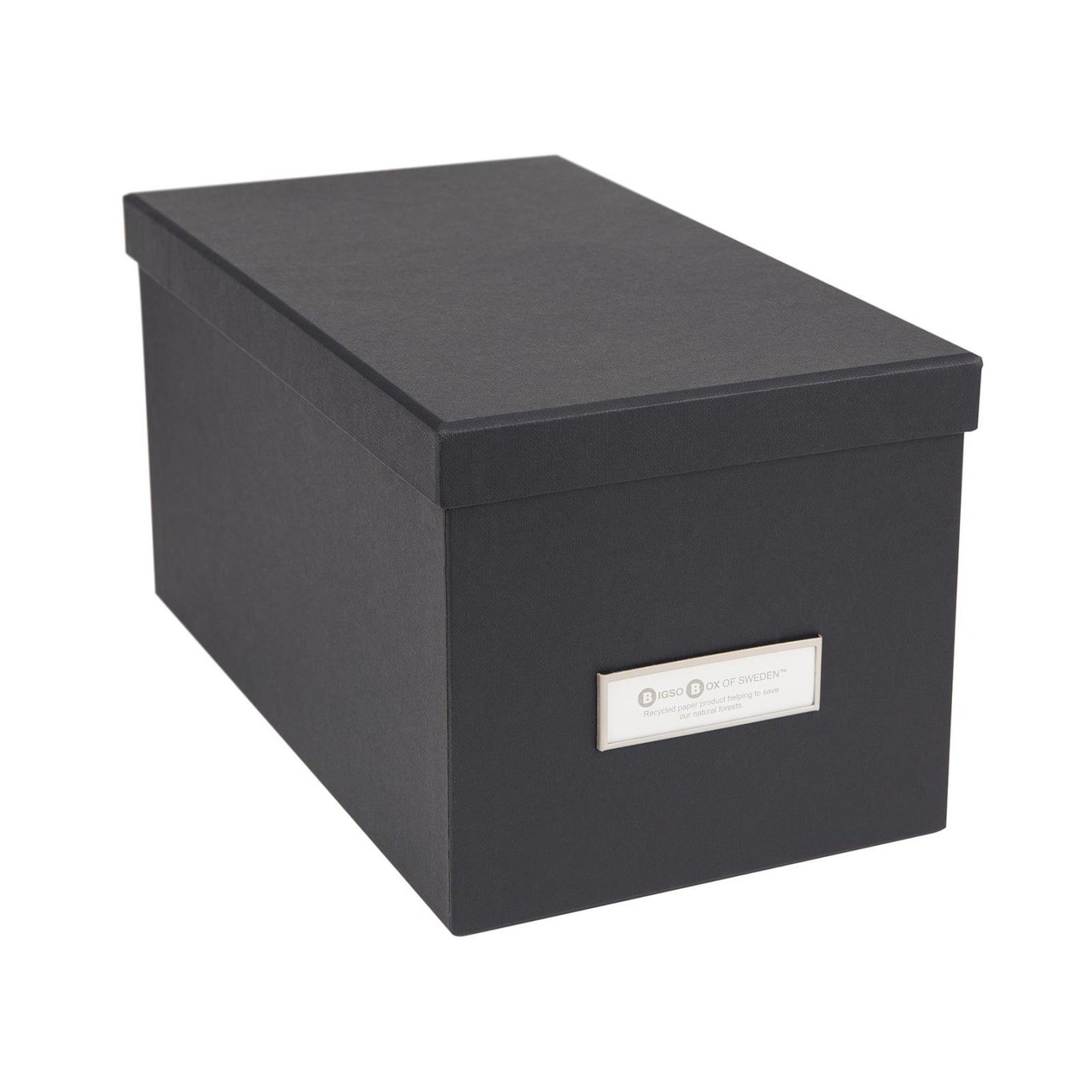 Svart förvaringslåda Bigso Silvia med lock