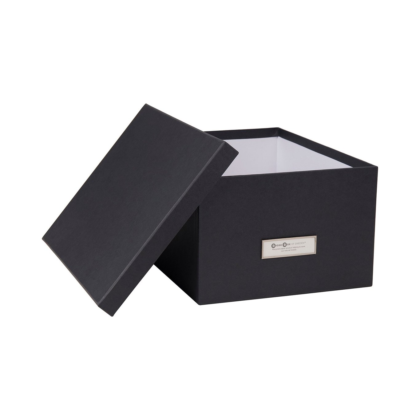 Svart förvaringslåda Bigso Gustav med lock