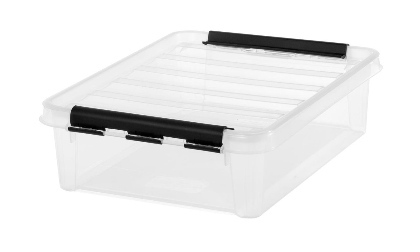 Transparant förvaringslåda SmartStore Classic 7,5L med lock, mått 400x300x120mm