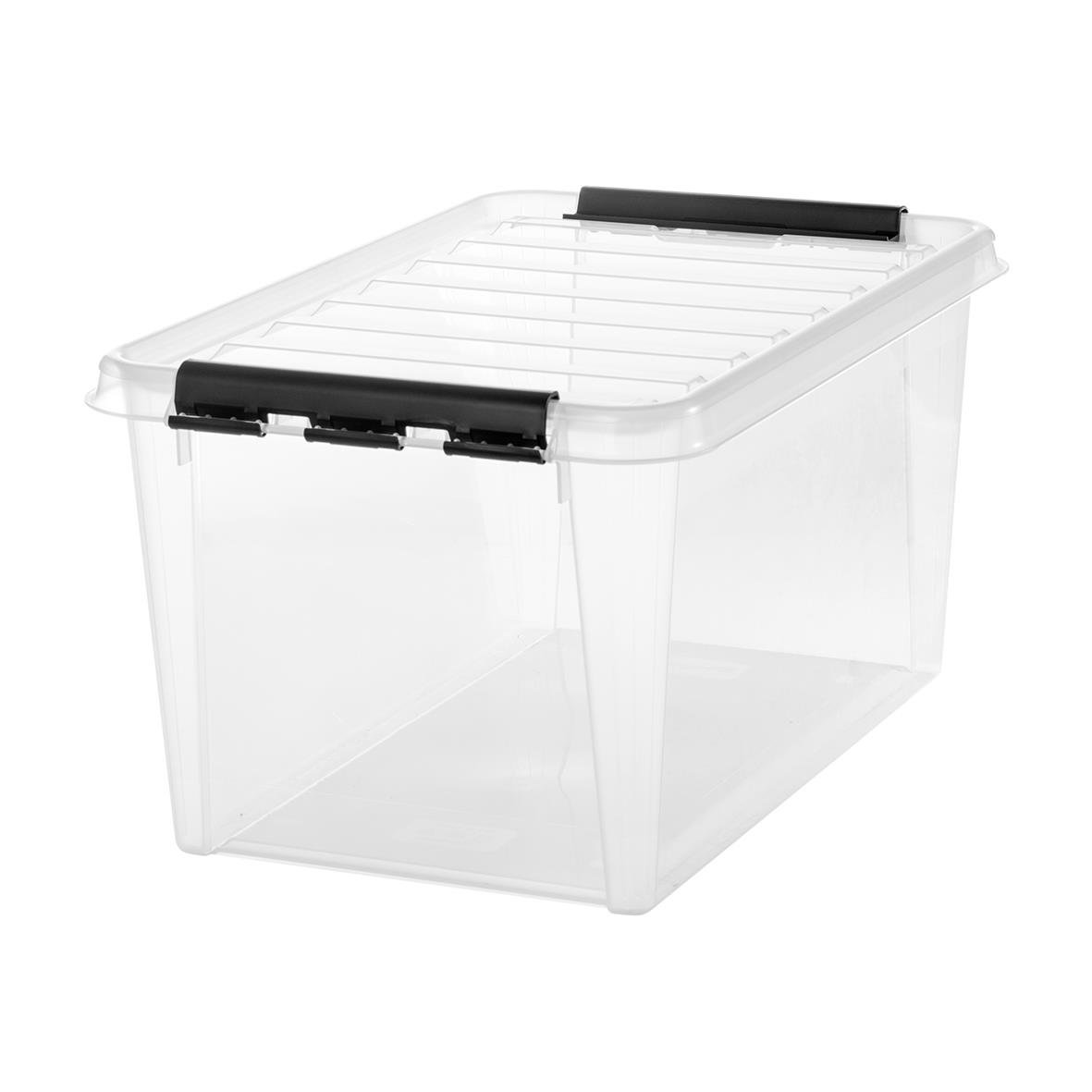 Transparent förvaringslåda SmartStore Classic 46L med lock och måtten 600x400x310mm