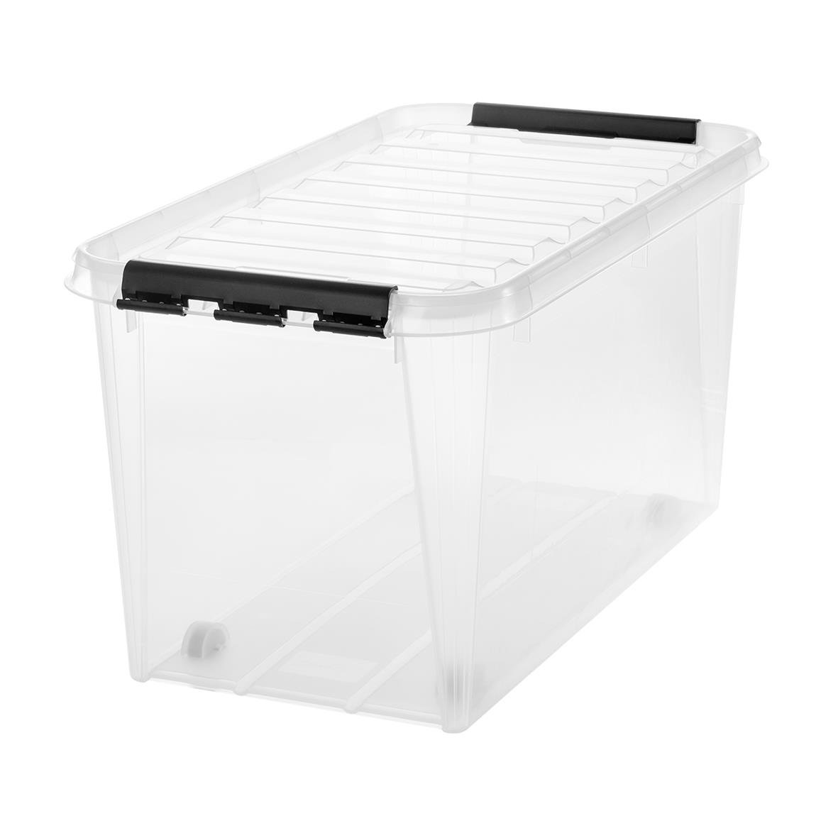 Transparent förvaringslåda SmartStore Classic 70L med lock, mått 720x400x390mm