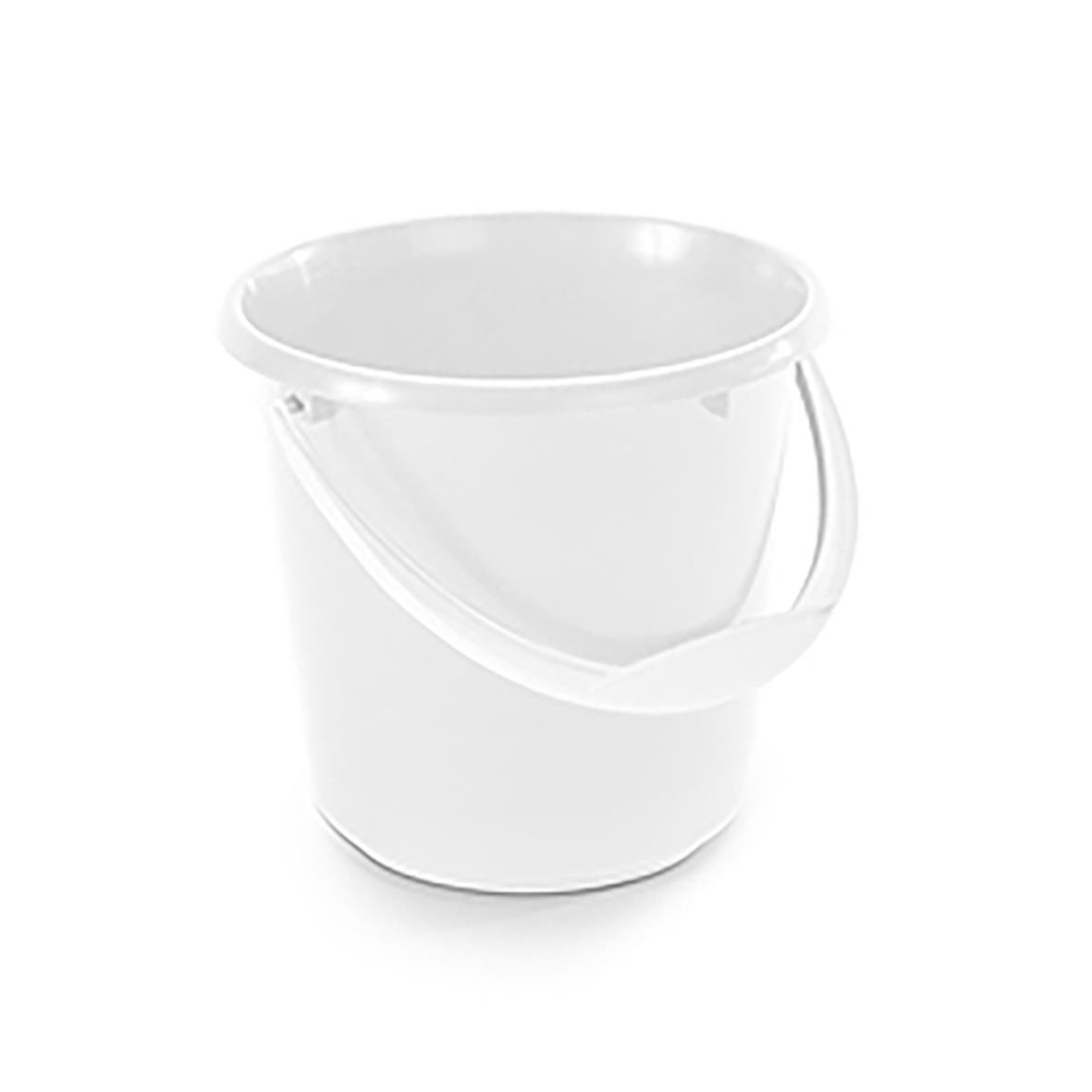 Vit plast hink med 5L kapacitet