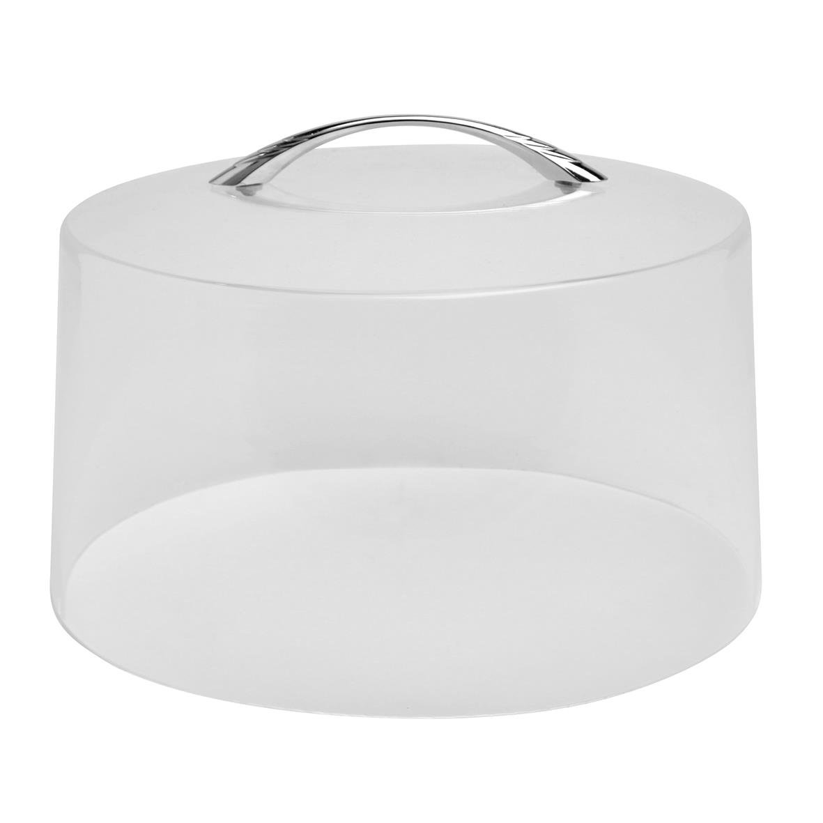 Kupa till kakfat med diameter 30,5 cm i vitt med handtag på locket