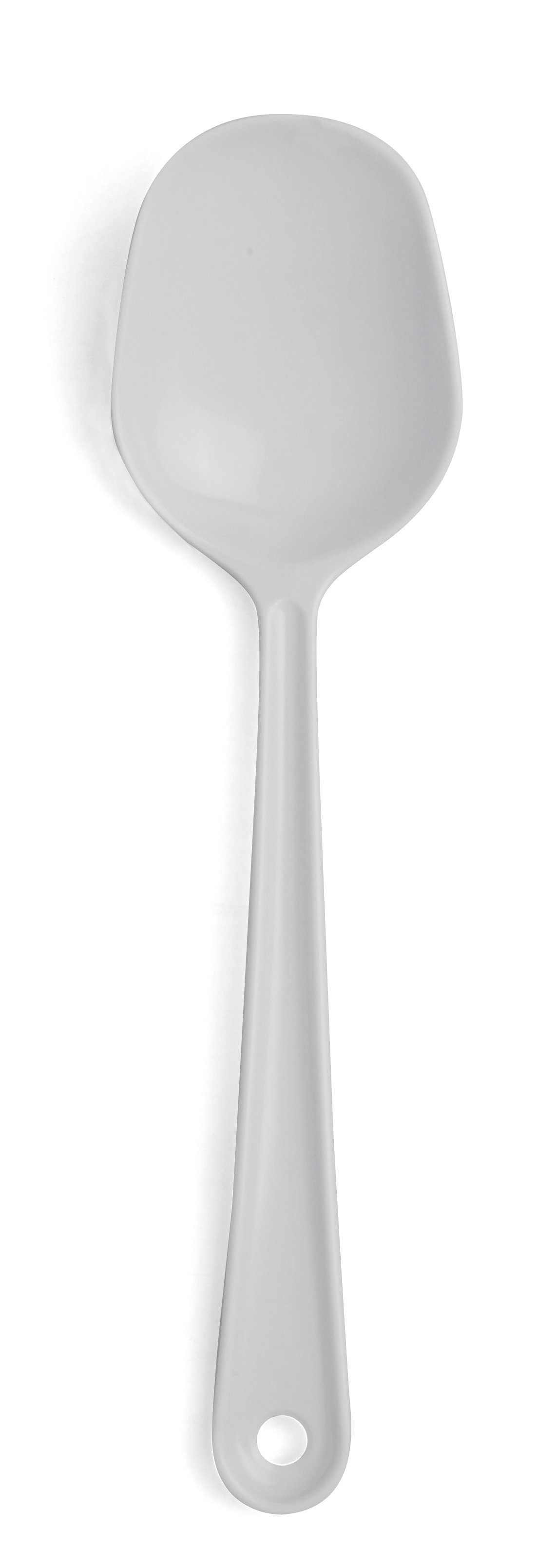 Vit sked med 21,5 cm längd, enkel design