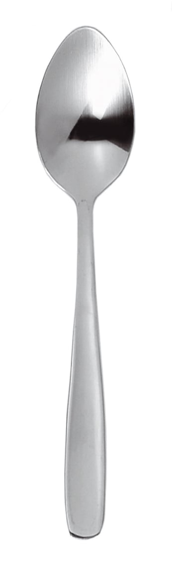 Sötdessersked med avlång form och metallisk yta