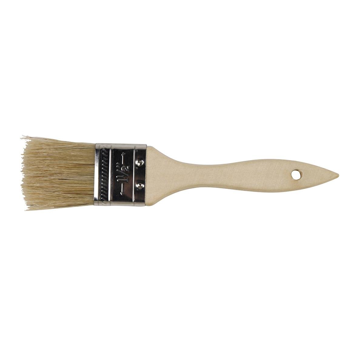 Bred, 19 cm lång brödpensel med trähandtag och naturliga borst