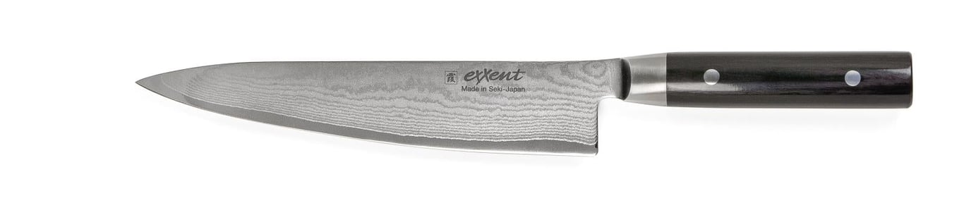 Kockkniv Exxent Kasumi 20cm med svart handtag och rostfritt blad