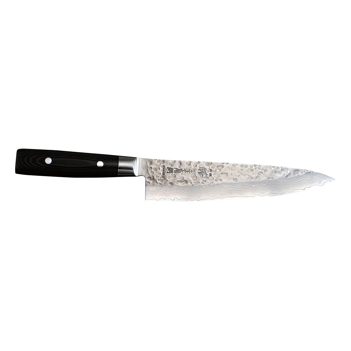 Kockkniv Yaxell Zen 20cm med svart handtag och damaskusstålblad