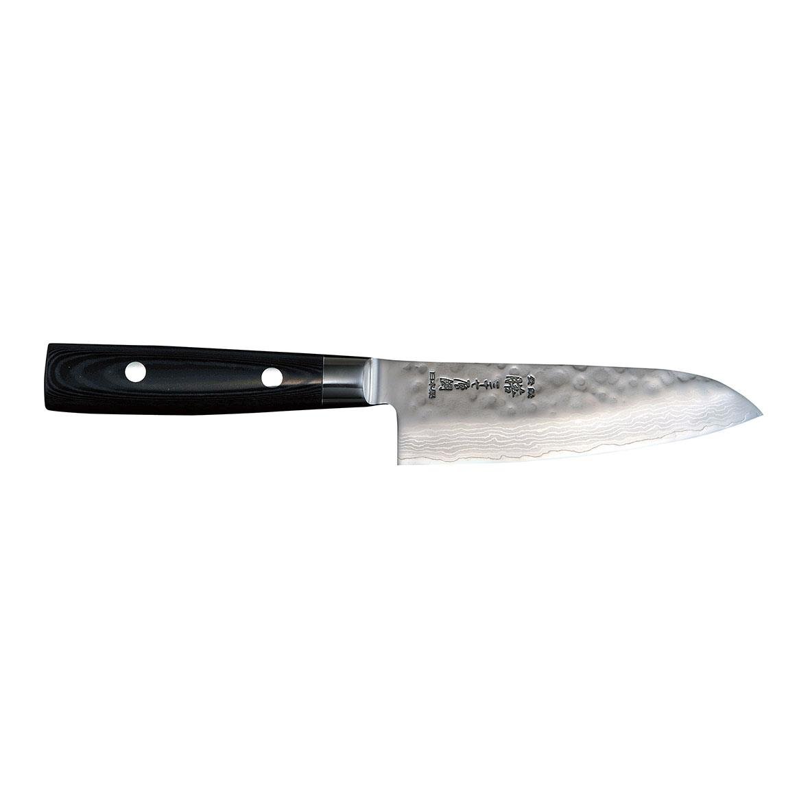 Santokukniv Yaxell Zen 16,5cm med svart handtag och damaskusstålblad