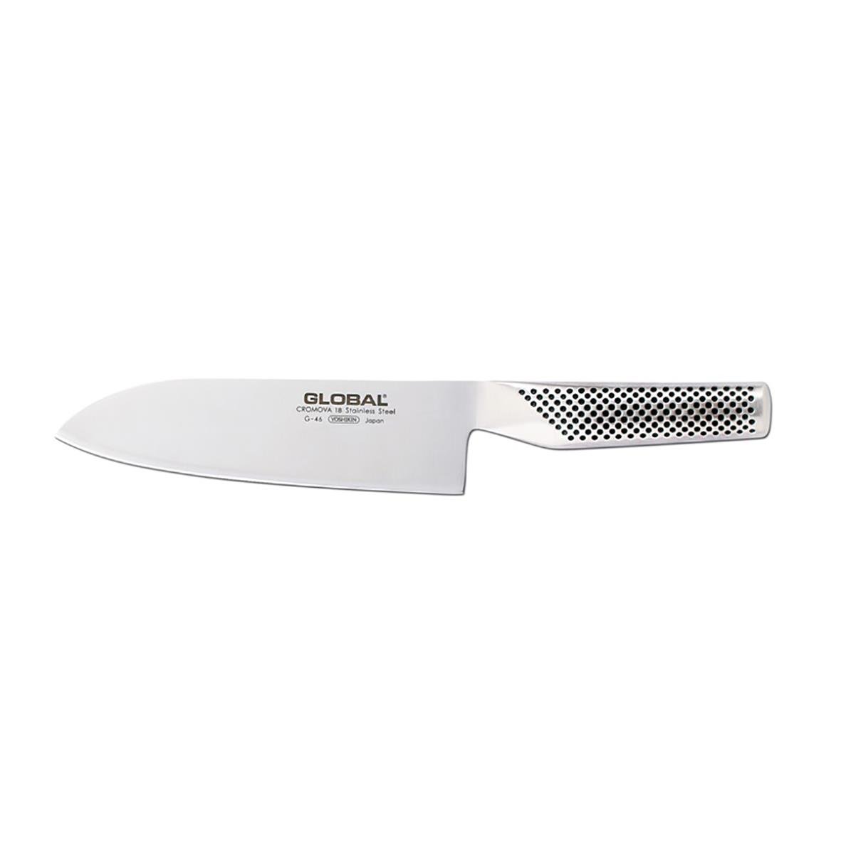 Santokukniv Global G-46 18cm med vit skaft och blad