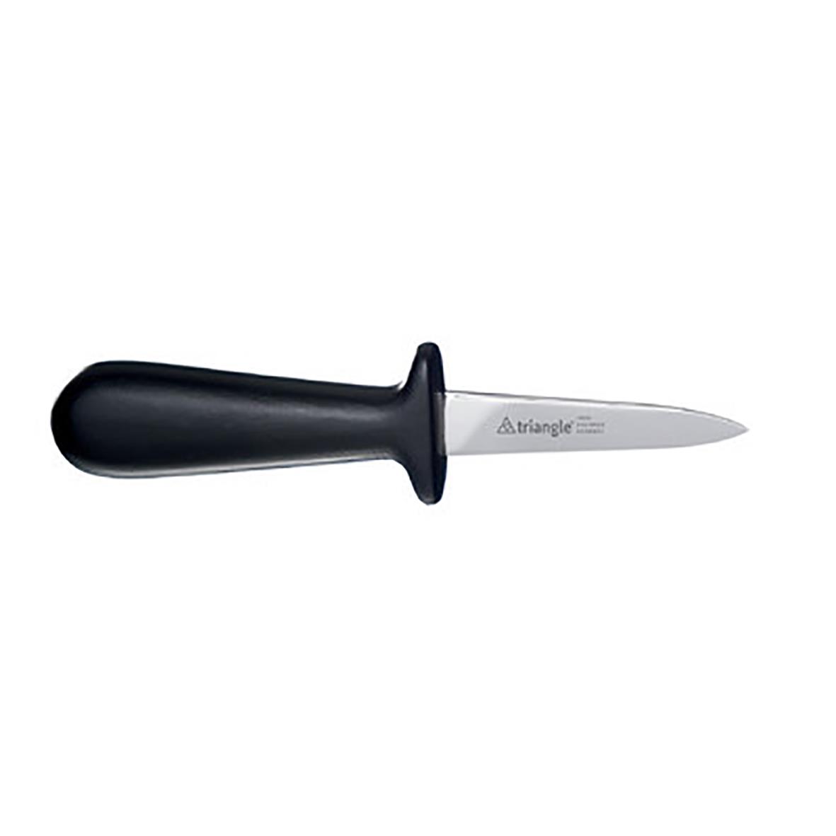 Ostronöppnare med svart handtag och liten metallkniv, 6,7 cm lång