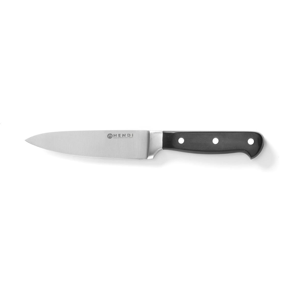 Kockkniv Hendi 15cm med svart handtag och rostfri blad