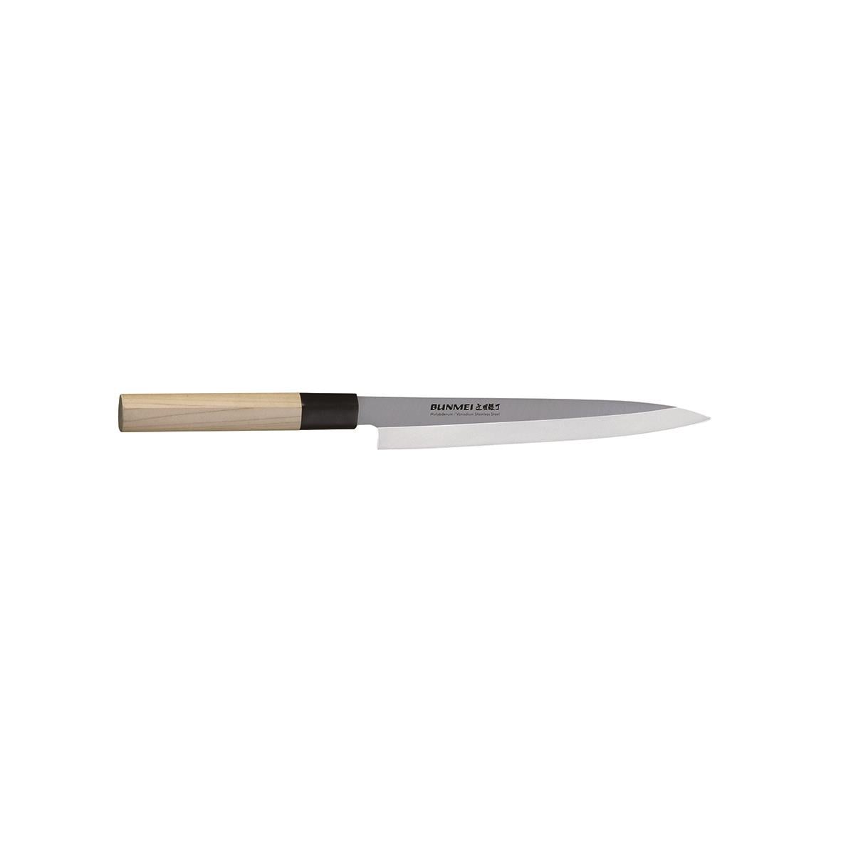 Sashimikniv Bunmei Yanagi 21cm med trähandtag och enkelslipad blad