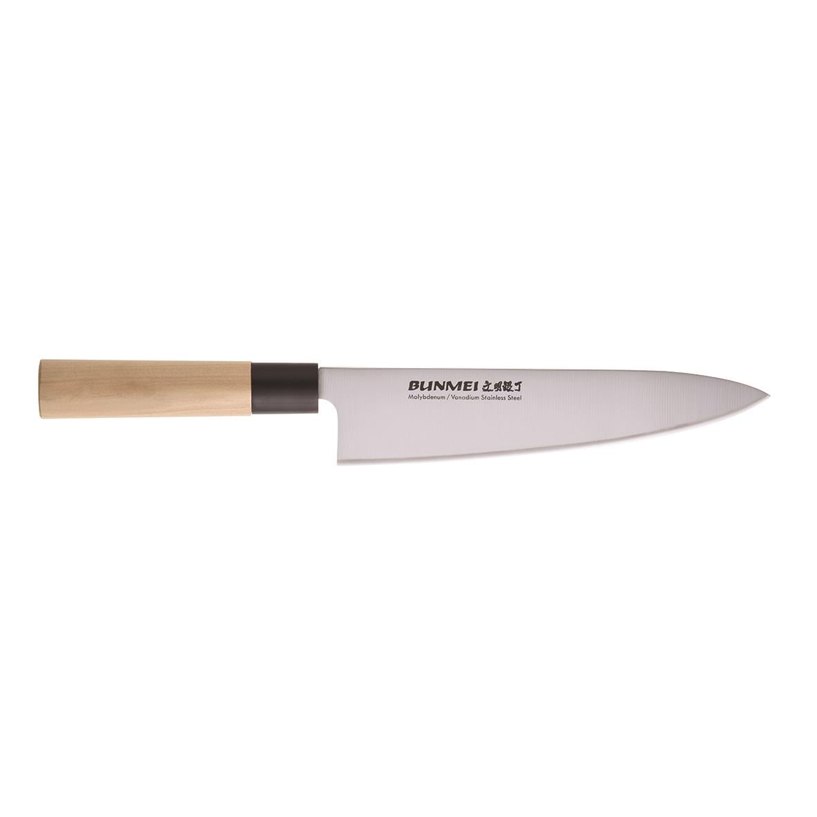 Kockkniv Bunmei 20cm med trähandtag och rostfritt blad