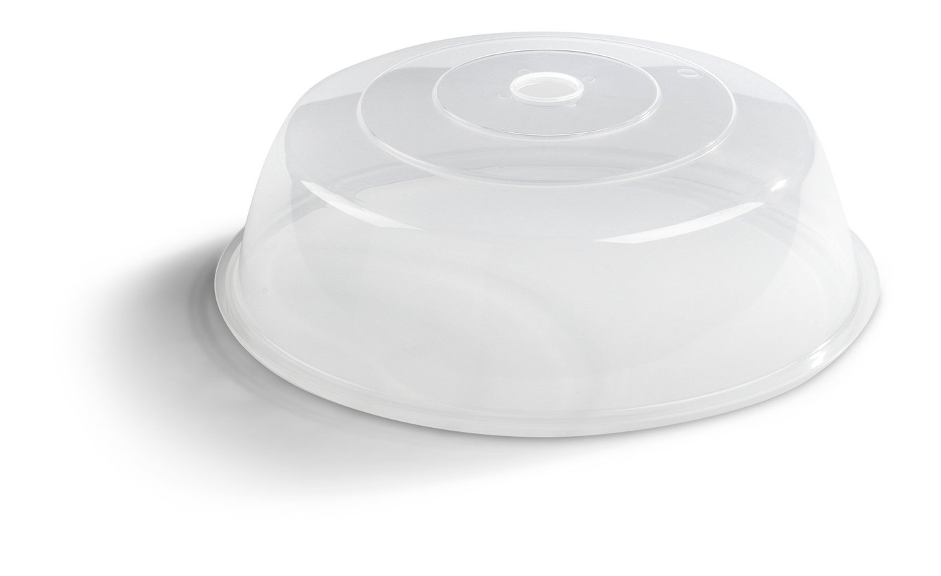 Vit mikrolock med måtten 26,5x9cm, rund och transparent