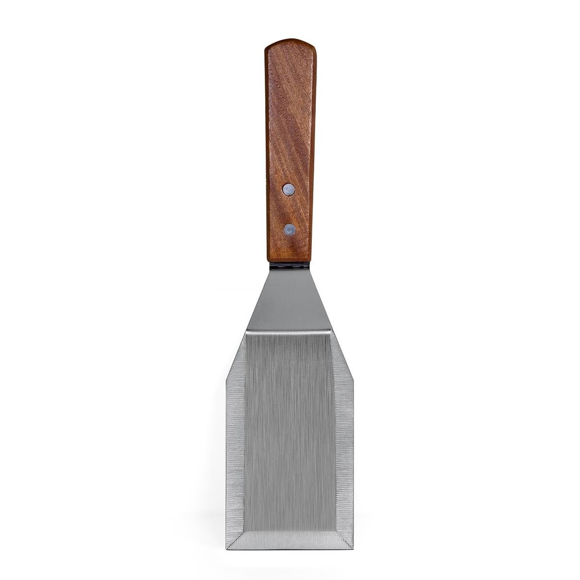 Hamburgerspade 29 cm med trähandtag och metallblad