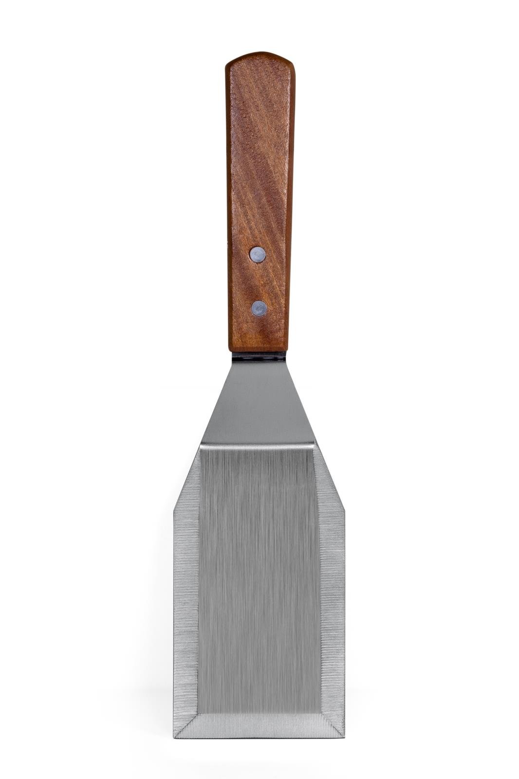 Hamburgerspade 29 cm med trähandtag och metallblad