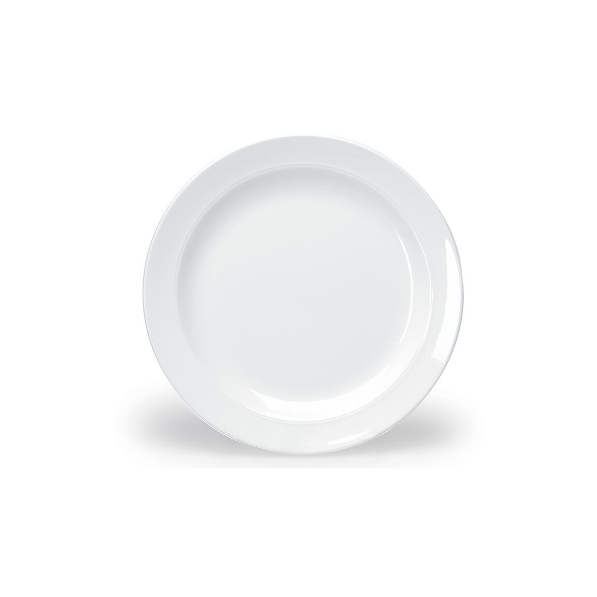 Vit melamin tallrik med diameter 19,5 cm