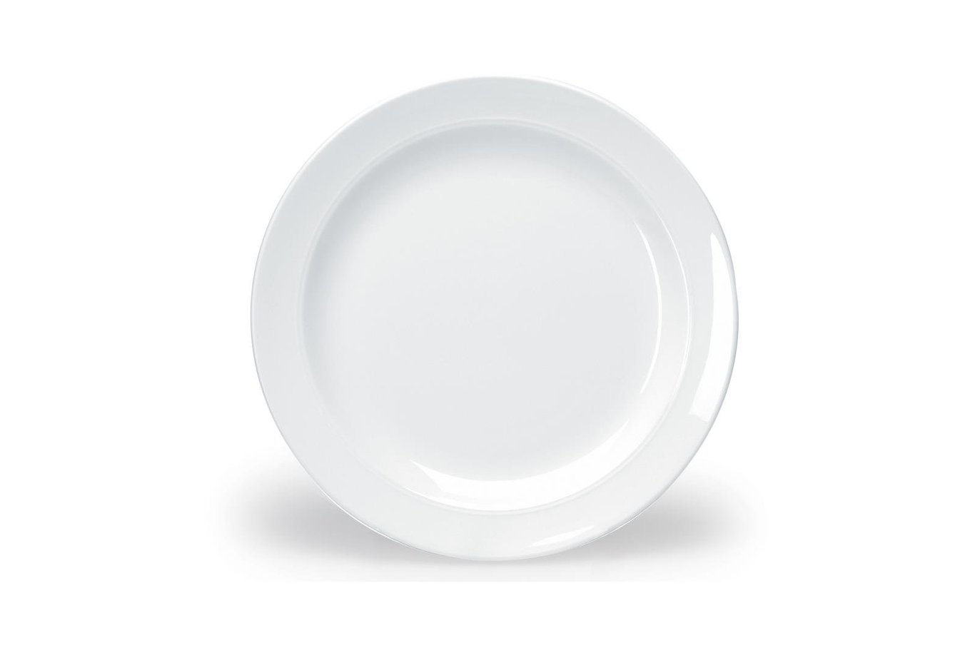 Vit melamin tallrik med diameter 19,5 cm