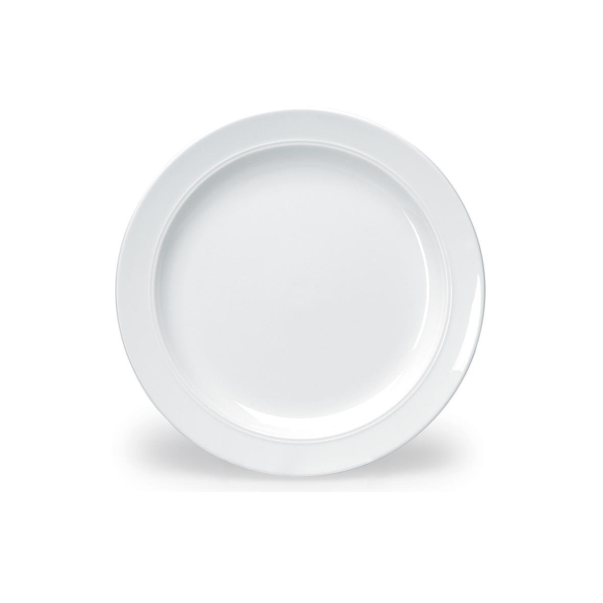 Vit melamin tallrik med diameter 23 cm