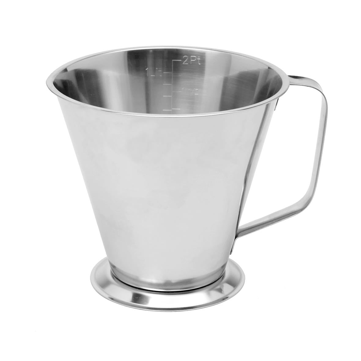 Mått i rostfritt stål med fot, 1 liter