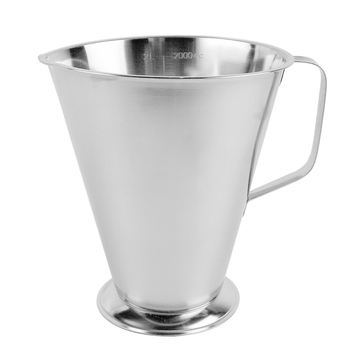 Rostfri måttkopp med fot och 2-liters kapacitet