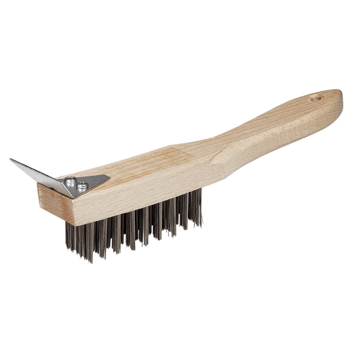 Stålborste med skrapa för rengöring och skrapning