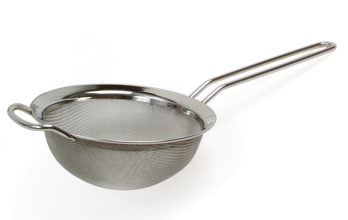 Sil Rostfri 16cm, rostfri sil med lång handtag och hål i sidan för upphängning