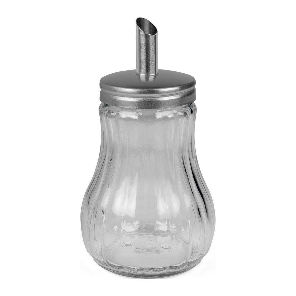 Sockerportionerare i rostfritt stål och glas med 24cl kapacitet