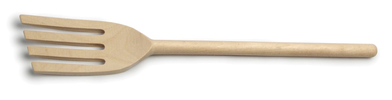 Trägaffel Exxent 31,5 cm med fyra tänder och trähandtag