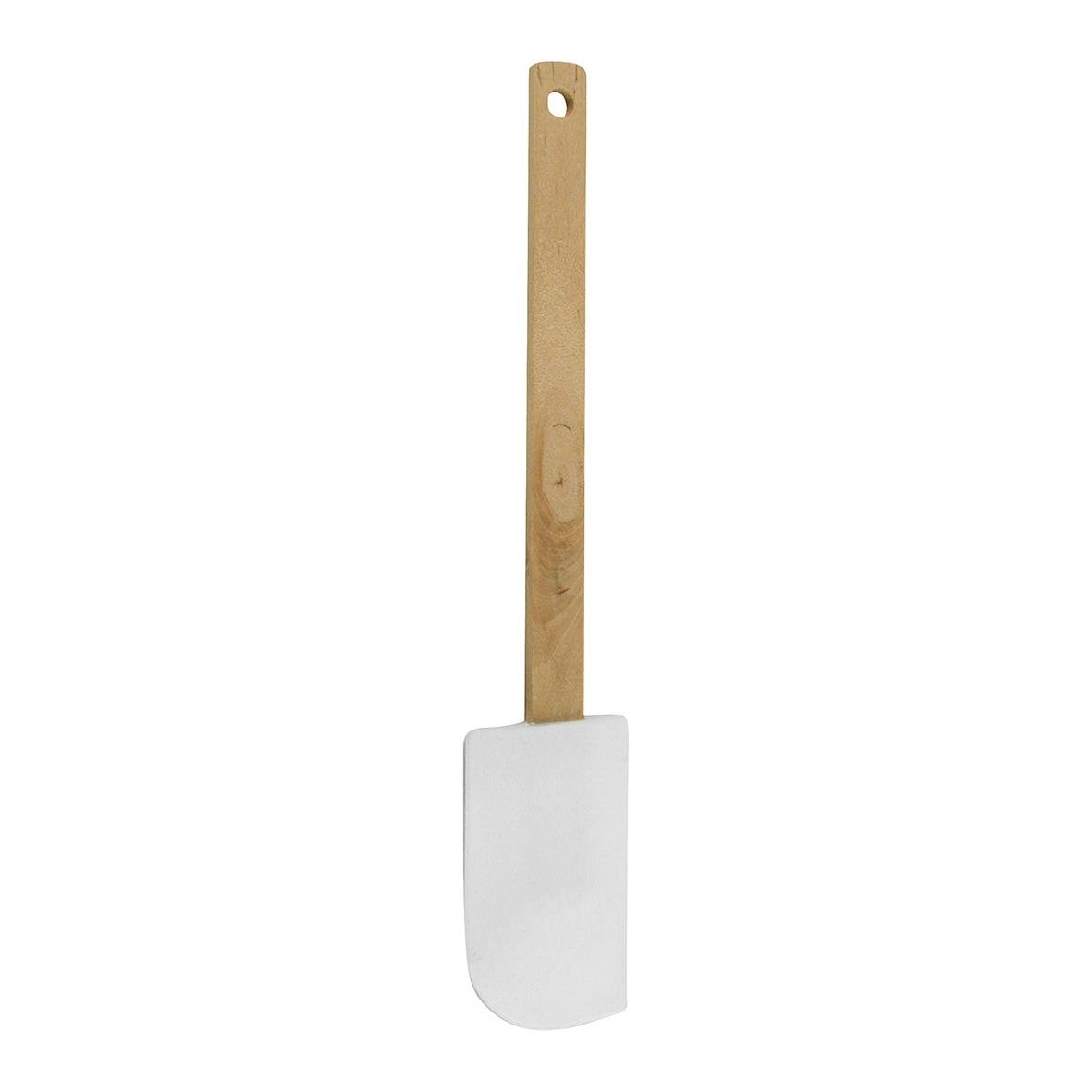 Silikonslev med träskaft på 27 cm, användbar för bakning och matlagning