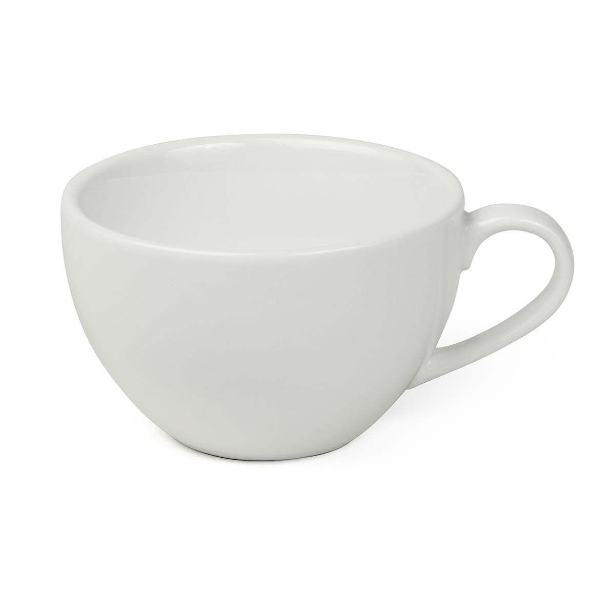 Vit Letho espressokopp med 9 cl volym, rund form och handtag