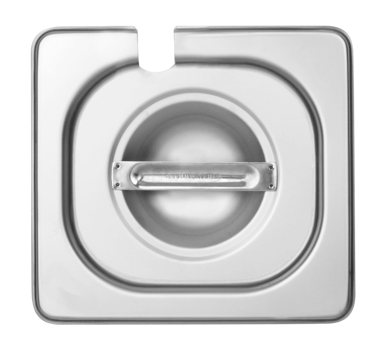 Rostfri lock till kantin med uttag för ösa, GN 1/6